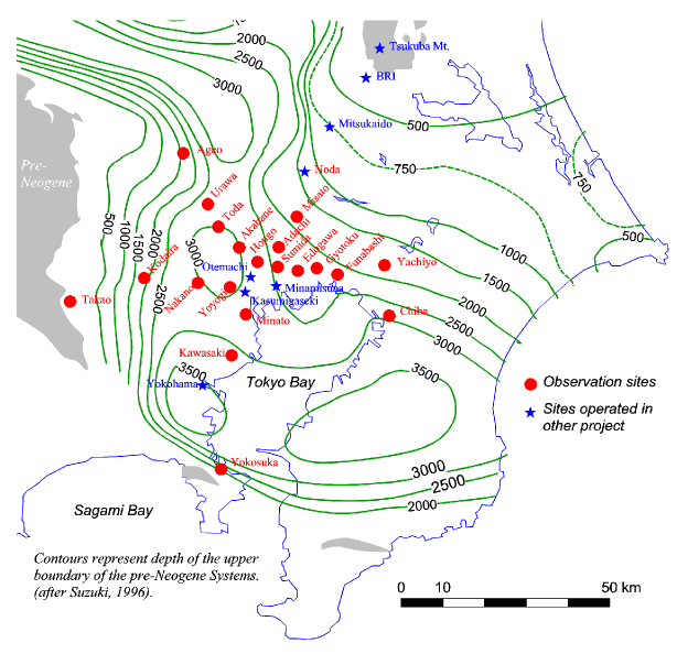図2：首都圏強震観測網
